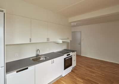 Køkken og opholdsrum i lejligheden i 5000, Odense centrum
